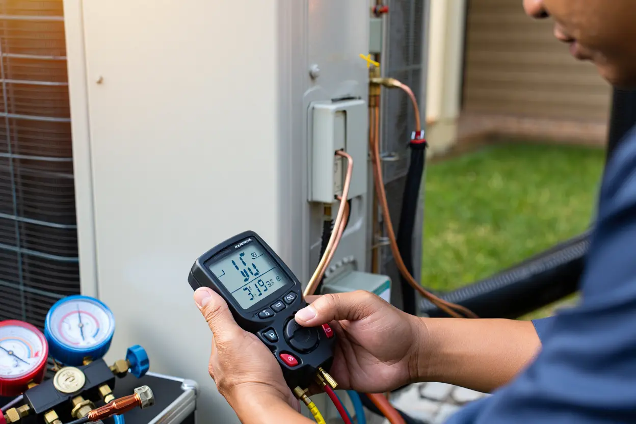 Mesure de pression du fluide frigorigène lors de l'entretien