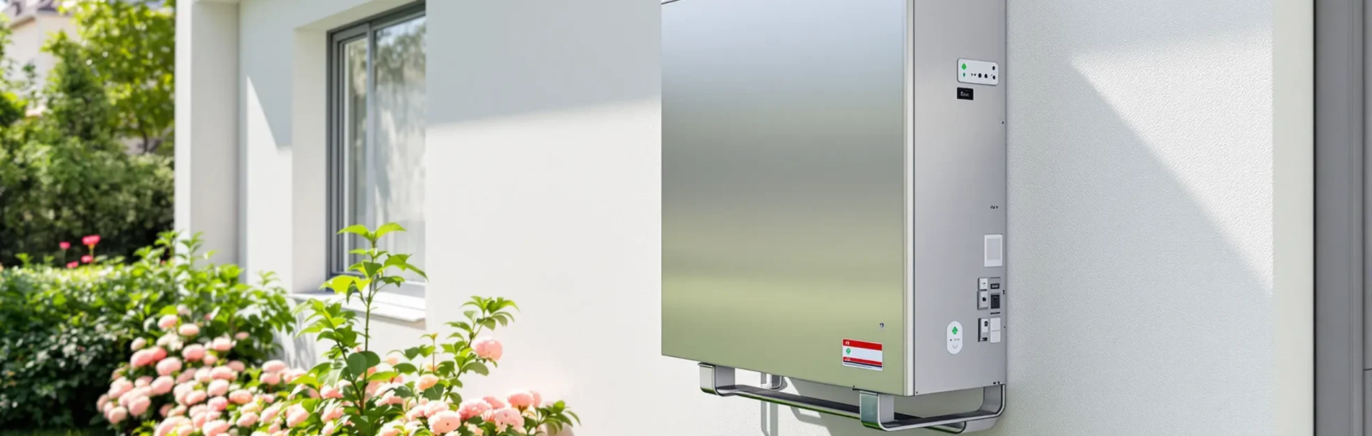 Pompe à chaleur installée sur maison contemporaine