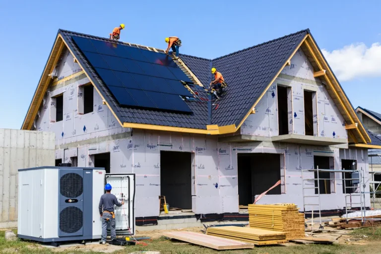 Maison neuve RE 2020 en construction