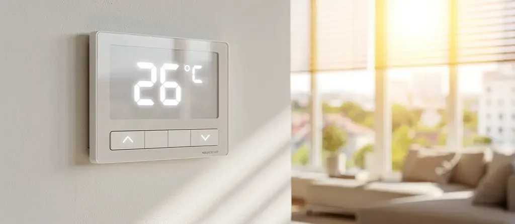 Thermostat digital réglé à 26 degrés