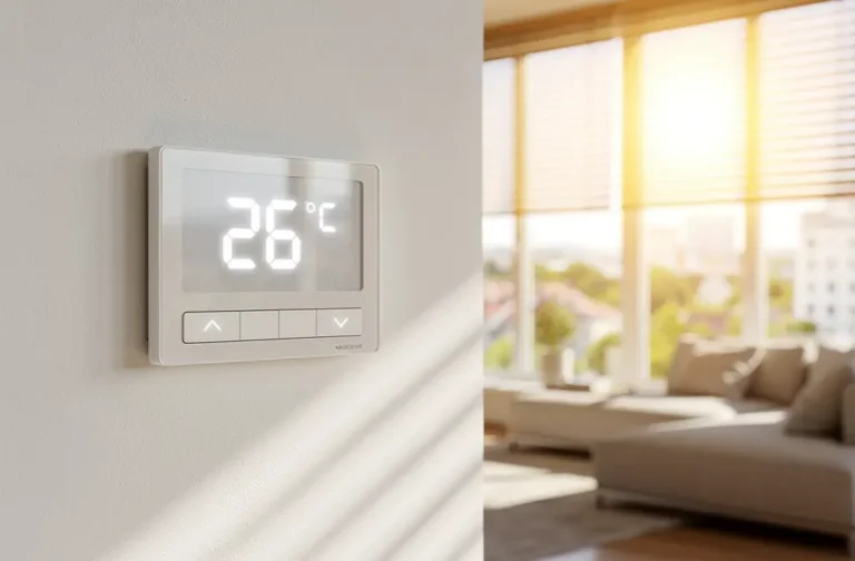 Thermostat digital réglé à 26 degrés