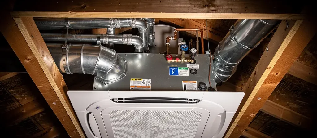 Unité plenum gainable dans les combles