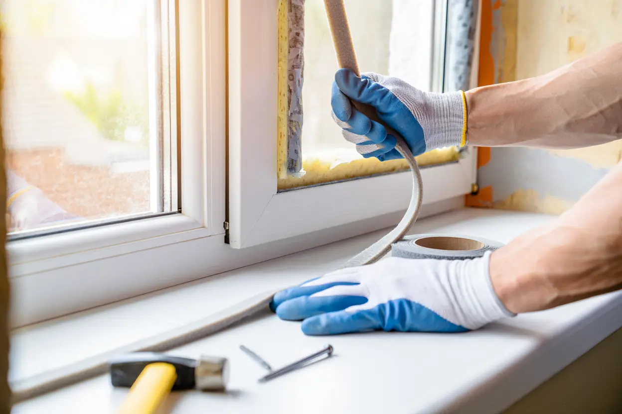 Calfeutrage d'une fenêtre pour l'étanchéité