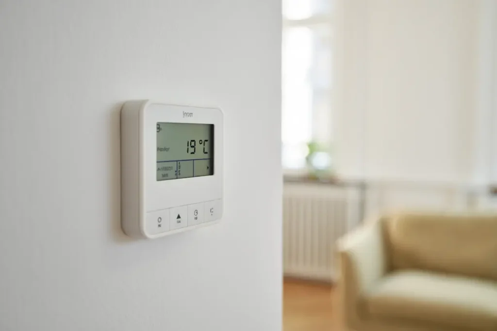 Thermostat programmable réglé à 19°C