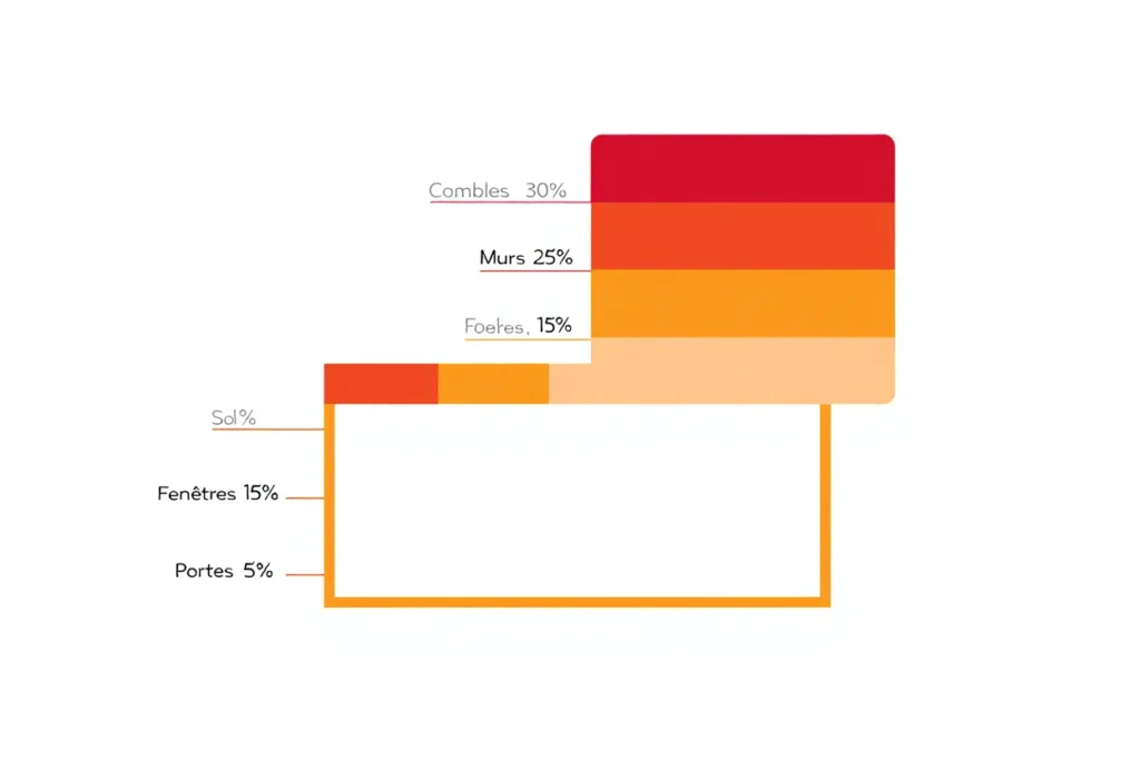 Zones de déperditions thermiques