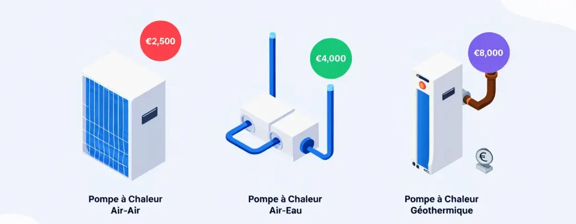 Comparaison des prix des trois types de PAC