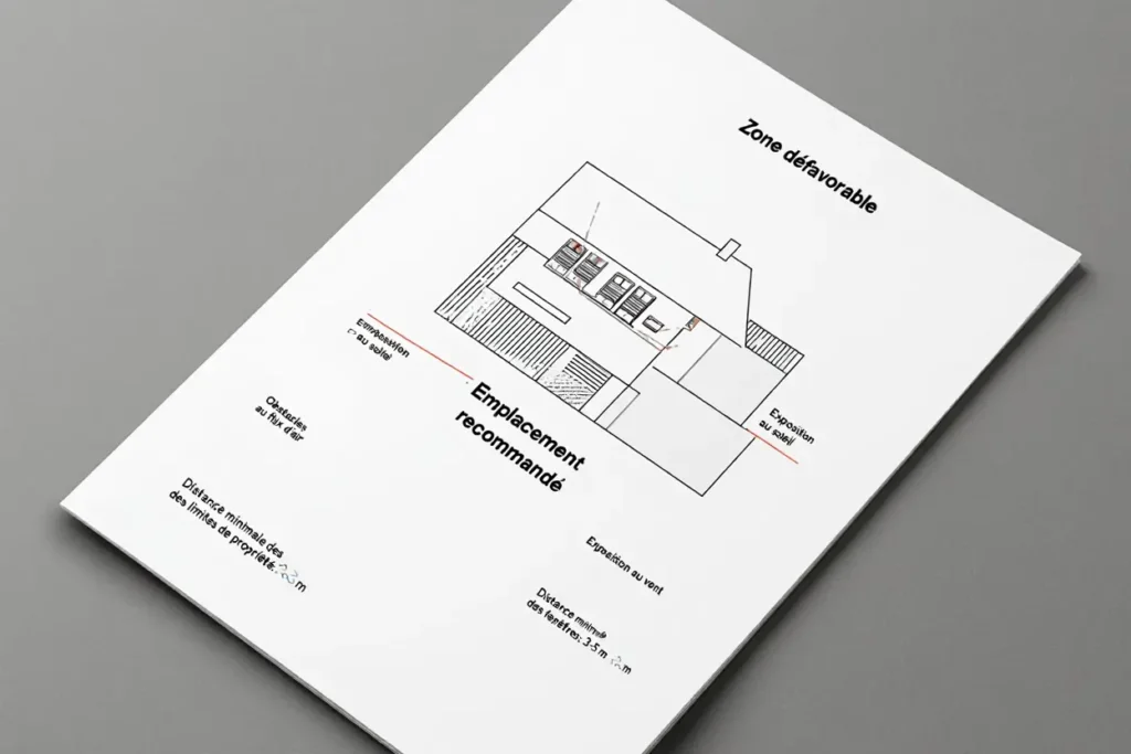 Zones d'implantation optimales pour l'unité extérieure d'une PAC