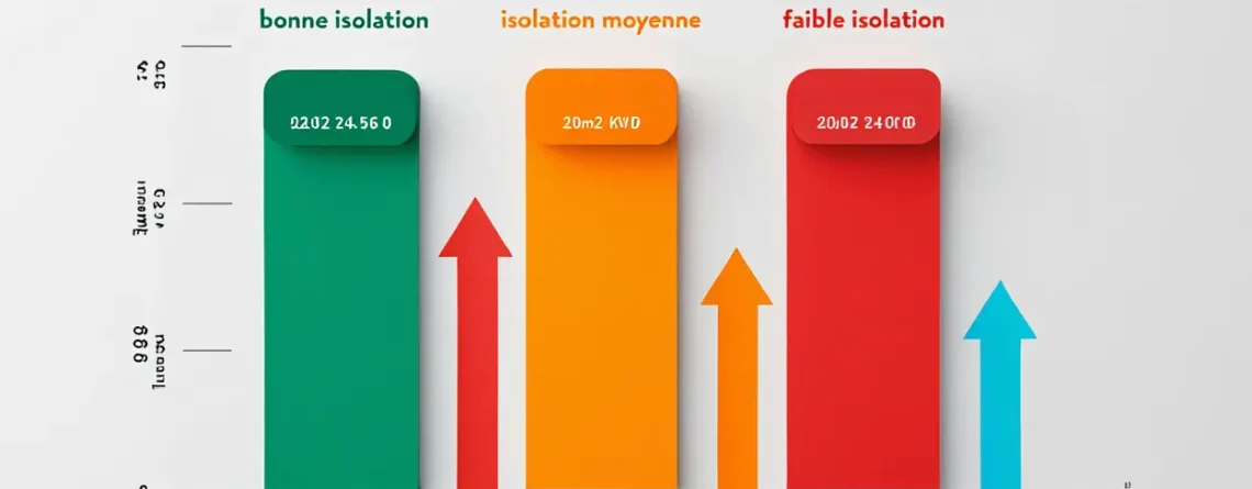Consommation quotidienne PAC selon isolation