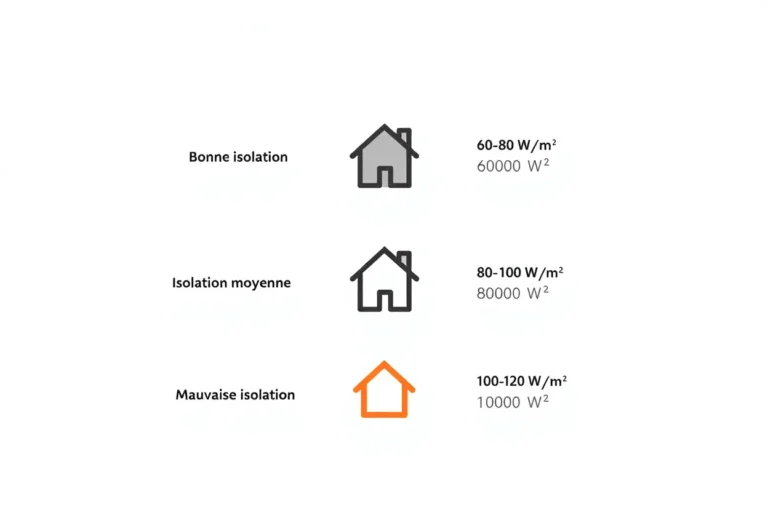 Coefficients d'isolation par surface