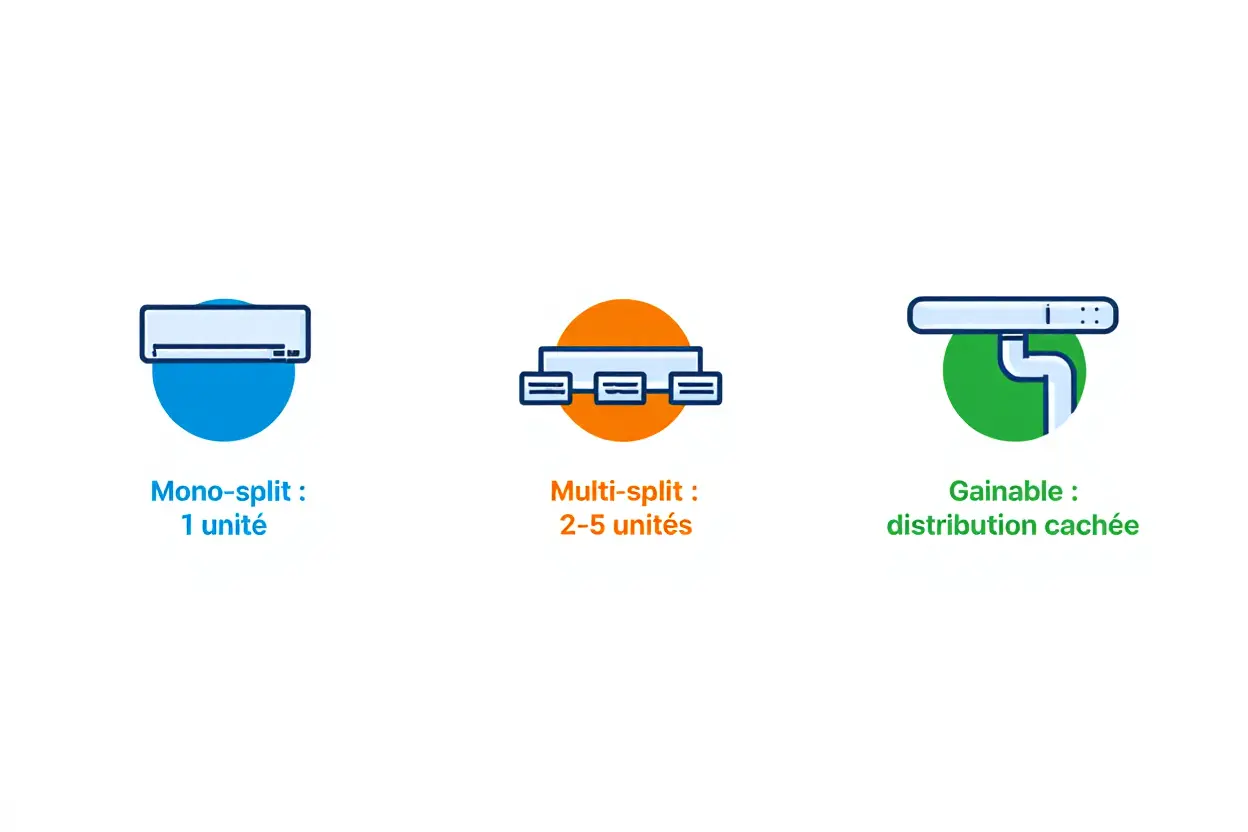 Types de pompes à chaleur air-air