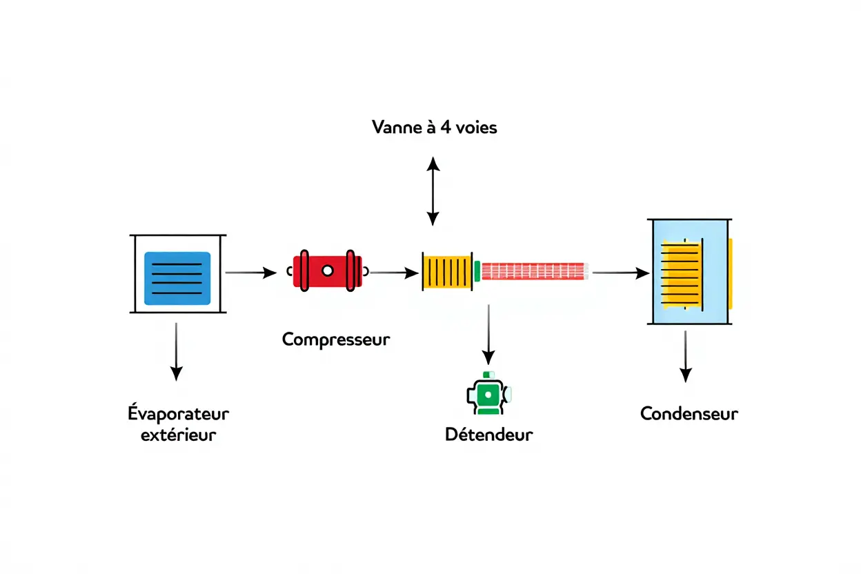 Cycle thermodynamique pompe à chaleur air-air