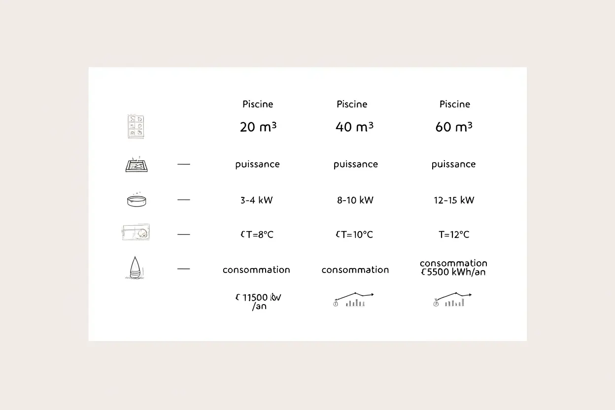 Dimensionnement PAC selon volume piscine