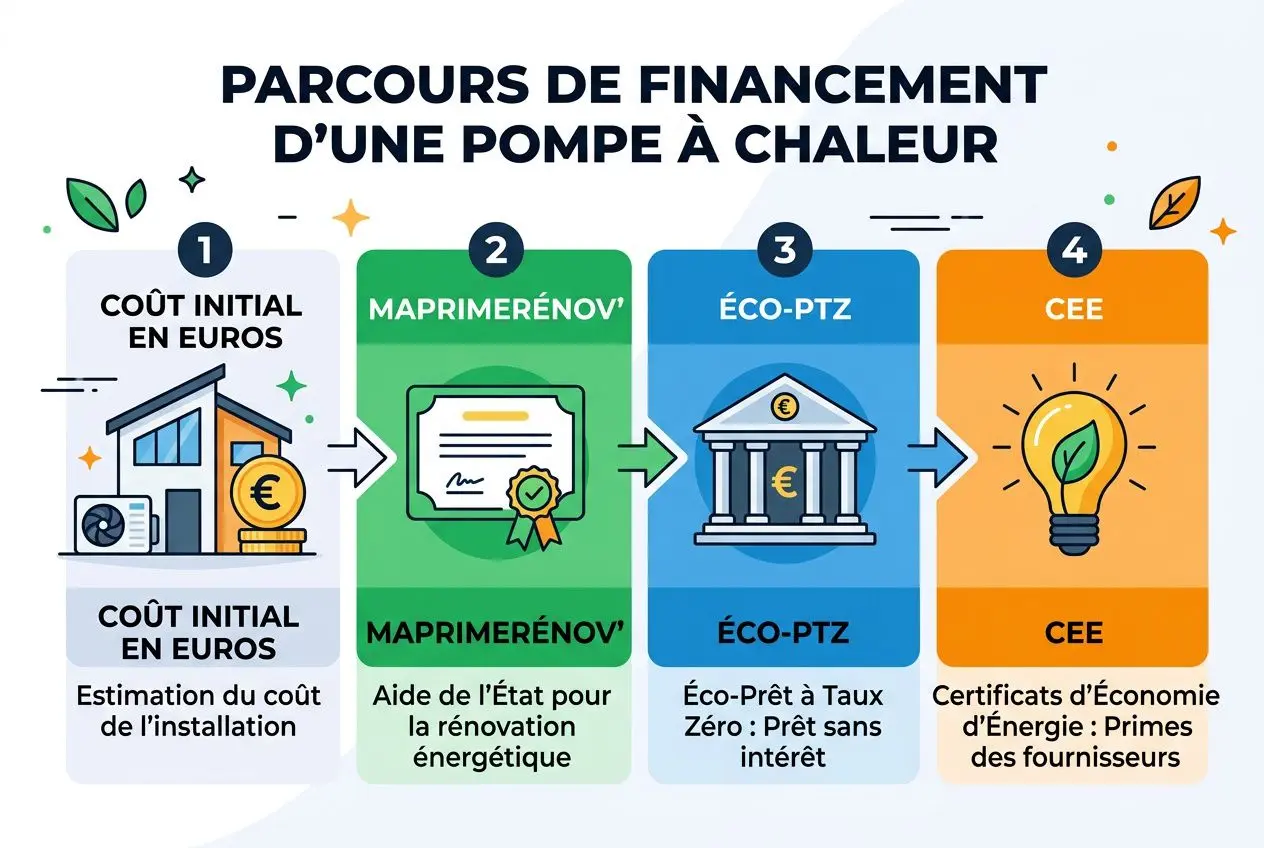 Parcours de financement d'une pompe à chaleur