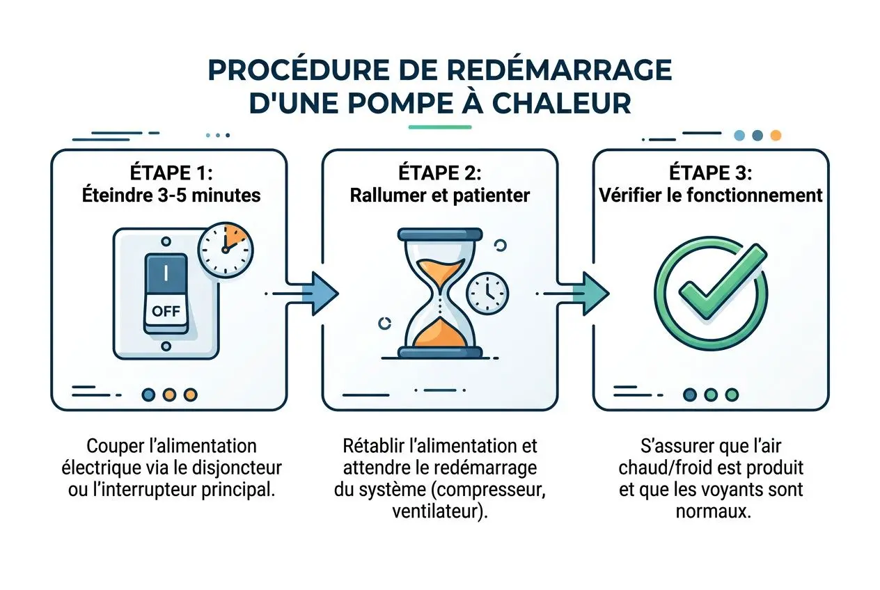 Procédure redémarrage pompe à chaleur