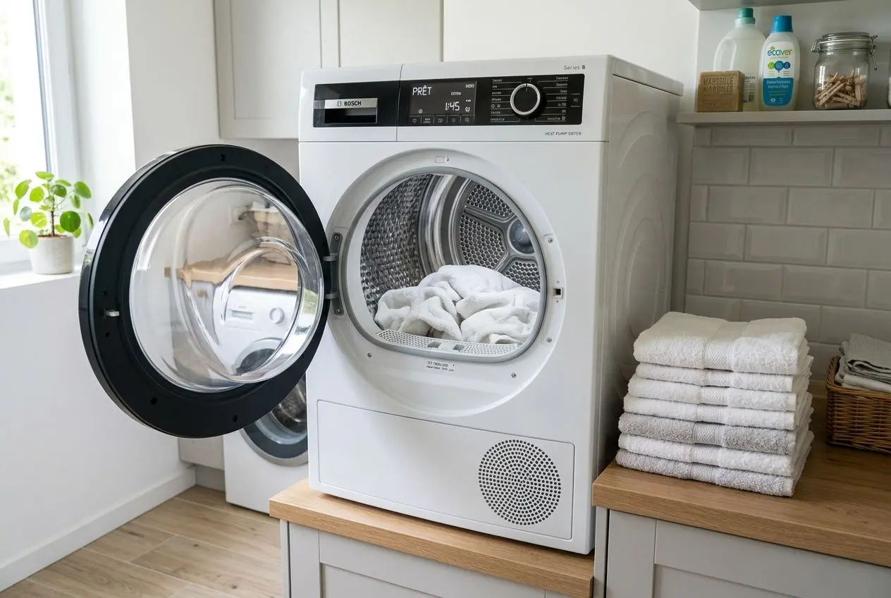 Sèche-linge pompe à chaleur en buanderie
